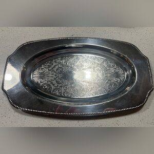 Vintage metal Viking Plate Silverplate tray - EP copper, Made in Canada 10.25”L